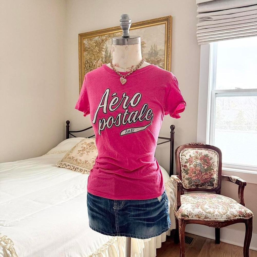 Y2k pink aero top y2k aeropostale pink graphic tee size medium